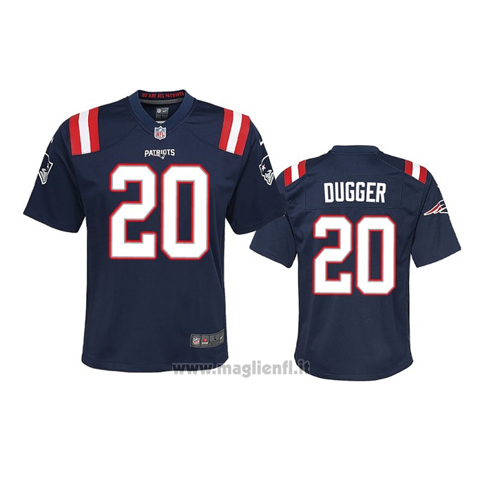 Maglia NFL Game Bambino New England Patriots Kyle Dugger Blu